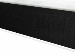 Ysmée Cama eléctrica de relax decorativa somier colchón de espuma viscoelástica 2x90x200 cm Tela Gris MENASINA Blanco