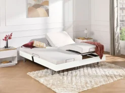 Cama eléctrica de relax decorativa somier colchón látex 3 zonas 2x90x200 cm Tela Gris PANISOLA^Ysmée Best