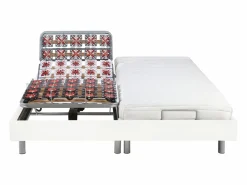 Cama eléctrica de relax decorativa somier colchón látex 3 zonas 2x90x200 cm Tela Gris PANISOLA^Ysmée Best