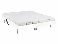 Ysmée Cama eléctrica relax decorativa somier colchón látex 3 zonas 80x200 cm Tela Beige PANISOLA Blanco Sale