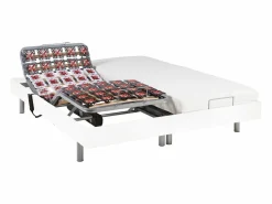 Ysmée Cama eléctrica relax decorativa somier colchón látex 3 zonas 80x200 cm Tela Beige PANISOLA Blanco Sale
