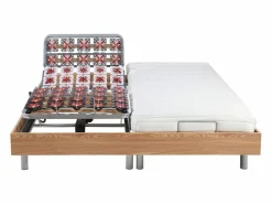 Ysmée Cama eléctrica relax decorativa somier colchón látex 3 zonas 2x80x200cm Tela Beige PANISOLA Color natural claro Clearance