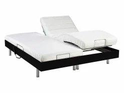 Cama eléctrica relax decorativa somier colchón látex 3 zonas 2x80x200 cm Tela Gris PANISOLA^Ysmée Online