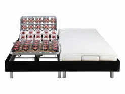 Cama eléctrica relax decorativa somier colchón látex 3 zonas 2x80x200 cm Tela Gris PANISOLA^Ysmée Online