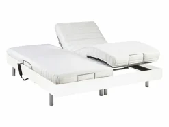 Ysmée Cama Articulada|Cama eléctrica relax decorativa somier colchón látex 3 zonas 80 x 200 cm Tela Gris PANISOLA