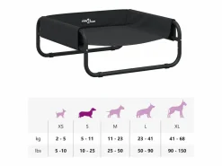 Clicnbuy Cama elevada para perros tela oxford y acero Gris antracita Discount