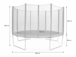 Sweeek Cama elástica 370cm con pack de accesorios Gris Discount