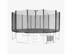 Sweeek Cama elástica con pack de accesorios, 490cm Verde Discount