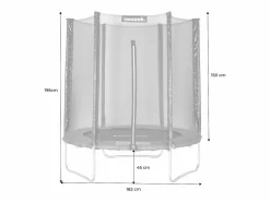 Sweeek Cama elástica con protección red, 180cm Gris Clearance