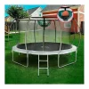 Habitat et jardin Cama Elástica|Cama elástica con red interior y aro de baloncesto "jumper" Ø4,25 m - Gris