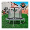 Cama elástica con red interior y canasta de baloncesto "jumper" Ø3,70 m - Gris^Habitat et jardin New
