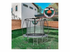 Cama elástica con red interior y cesta "Jumper" Ø2.44 - Gris^Habitat et jardin Hot