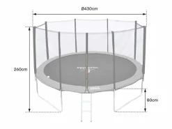 Cama elástica de 430cm reversible /verde, Pack trampolín MELBOURNE + red de seguridad + escalera + lona + kit de anclaje.^Happy Garden New