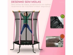 Homcom Cama Elástica|Cama elástica Garden red de seguridad + postes acolchados Ø163,5x190 cm