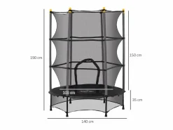 Cama elástica Jump entrada con cremallera y red de seguridad Ø140x190 cm^Homcom New