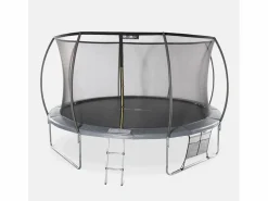 Sweeek Cama elástica red interior con pack de accesorios, 430cm Gris Outlet