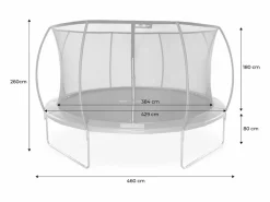 Sweeek Cama elástica red interior con pack de accesorios, 430cm Gris Outlet
