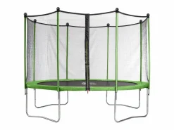 Habitat et jardin Cama elástica "Yoopi"- Ø 3.65 m - con red + escalera + cubierta de protección + kit de anclaje Verde Clearance
