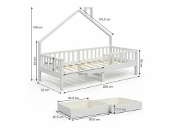 Vicco Cama en forma de casa 208x93x155 noemi Blanco New
