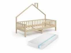 Vicco Cama en forma de casa madera natural 208x93x155 noemi Color natural claro Discount
