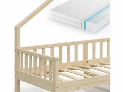 Vicco Cama en forma de casa madera natural 208x93x155 noemi Color natural claro Discount