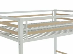Vente-unique Cama Alta|Cama Infantil|Cama entreplanta JOGUI de 140 x 200 cm en metal y MDF