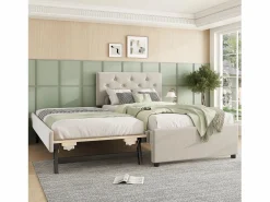 ModernLuxe Cama Diván|Cama individual de terciopelo con cama nido 90x200cm -
