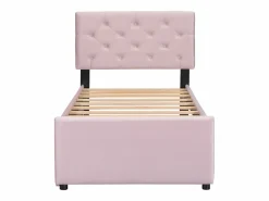 Cama individual de terciopelo con cama nido 90x200cm -^ModernLuxe Clearance