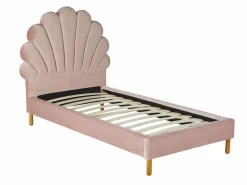 Vente-unique Cama infantil 90 x 190 cabecero terciopelo rosa MOANA Rosa palo Discount