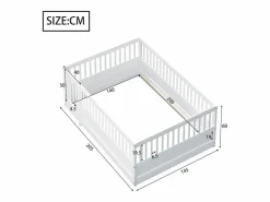 Cama infantil blanca tipo cabina de 140x200cm con estructura de cama y puerta pequeña (sin colchón ni estructura de cama)^Hauss Spole Discount