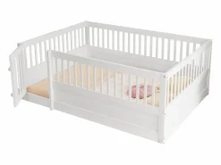 Cama infantil blanca tipo cabina de 140x200cm con estructura de cama y puerta pequeña (sin colchón ni estructura de cama)^Hauss Spole Discount