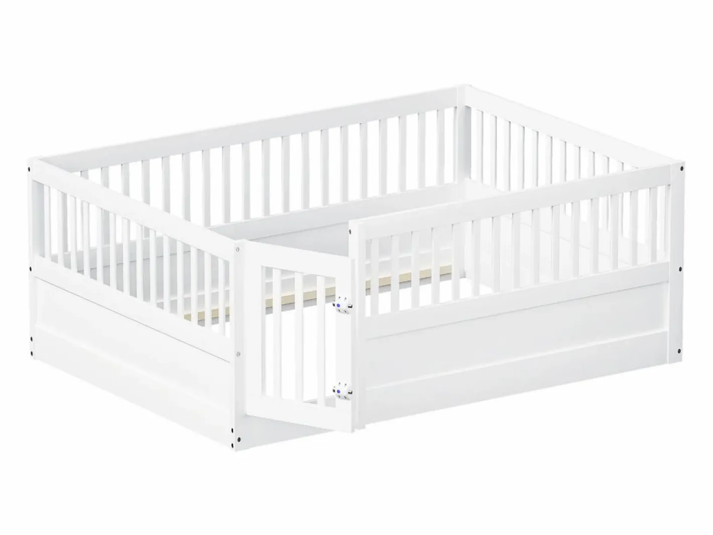 Cama infantil blanca tipo cabina de 140x200cm con estructura de cama y puerta pequeña (sin colchón ni estructura de cama)^Hauss Spole Discount