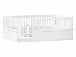Cama infantil blanca tipo cabina de 140x200cm con estructura de cama y puerta pequeña (sin colchón ni estructura de cama)^Hauss Spole Discount