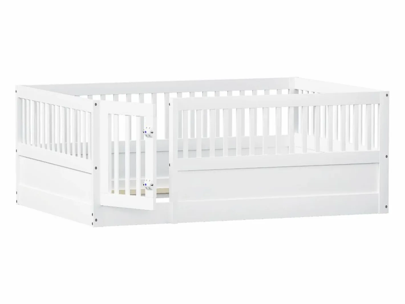 Cama infantil blanca tipo cabina de 140x200cm con estructura de cama y puerta pequeña (sin colchón ni estructura de cama)^Hauss Spole Discount