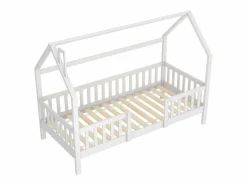 Merax Cama Montessori|Cama infantil cabina 90 x 200 cm con cabecero - Pino + Tablero de partículas + Contrachapado - (sin colchón)