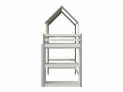 OKWISH Cama infantil cabina 90x200 cm de madera maciza con techo y compartimento de almacenamiento - Verde Discount