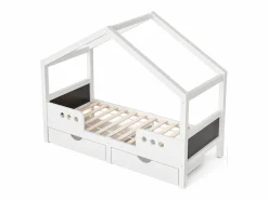 Hauss Spole Cama infantil cabina 90x200cm con 2 cajones y pizarra - Blanco