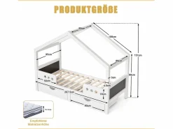 Hauss Spole Cama infantil cabina 90x200cm con 2 cajones y pizarra - Blanco
