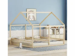 Cama Montessori|Cama infantil cabina 90x200cm con somier - cama dos en uno - estructura de madera - (sin colchón)