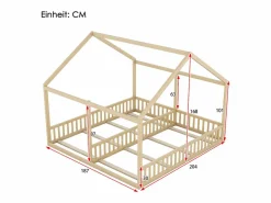 Cama Montessori|Cama infantil cabina 90x200cm con somier - cama dos en uno - estructura de madera - (sin colchón)