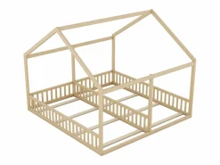 Cama Montessori|Cama infantil cabina 90x200cm con somier - cama dos en uno - estructura de madera - (sin colchón)