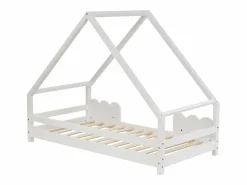 Cama infantil cabina 90x200cm con base - protección anticaída - madera - (sin colchón)^ Discount