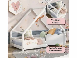 Cama infantil cabina 90x200cm con base - protección anticaída - madera - (sin colchón)^ Discount