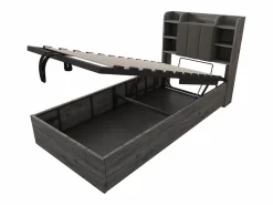 Merax Cama infantil con almacenaje - 90 x 200 cm - cabecero con almacenaje - con USB + Tipo C - MDF - Gris Sale