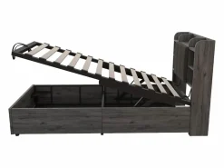 Merax Cama infantil con almacenaje - 90 x 200 cm - cabecero con almacenaje - con USB + Tipo C - MDF - Gris Sale
