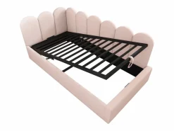 Cama Con Canapé|Cama Con Almacenaje|Cama infantil con somier de láminas 90x190 cm - Cama juvenil con estructura metálica - Terciopelo (sin colchón)