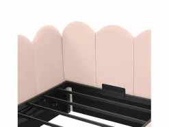 Cama Con Canapé|Cama Con Almacenaje|Cama infantil con somier de láminas 90x190 cm - Cama juvenil con estructura metálica - Terciopelo (sin colchón)