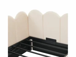 Cama Con Canapé|Cama Con Almacenaje|Cama infantil con somier de láminas de 90x190 cm - Cama juvenil con estructura metálica - Terciopelo (sin colchón)