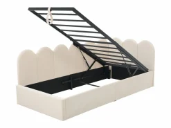 Cama Con Canapé|Cama Con Almacenaje|Cama infantil con somier de láminas de 90x190 cm - Cama juvenil con estructura metálica - Terciopelo (sin colchón)