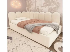 Cama Con Canapé|Cama Con Almacenaje|Cama infantil con somier de láminas de 90x190 cm - Cama juvenil con estructura metálica - Terciopelo (sin colchón)